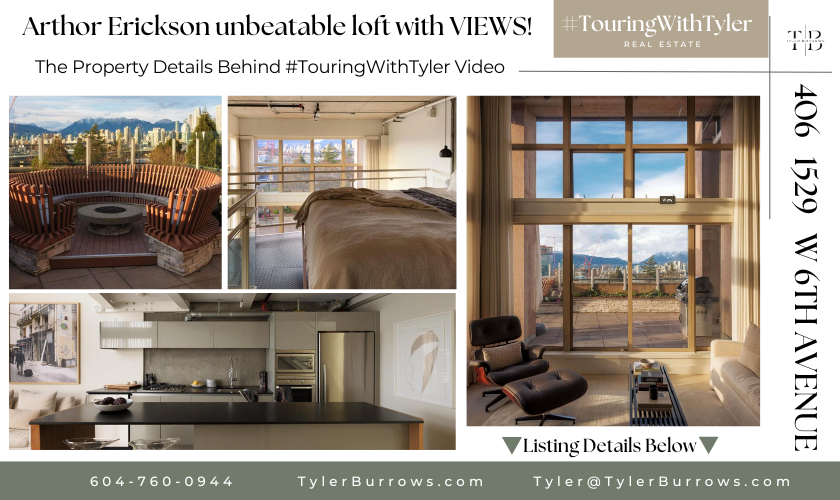 406 1529 W 6TH AVENUE Vancouver loft built by Arthor Erickson, one of the most amazing lofts in all of Vancouver #TouringWithTyler