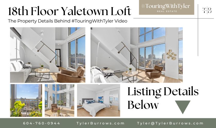 1808 1238 Richards Vancouver loft condo tour, Yaletown real estate, touring with tyler