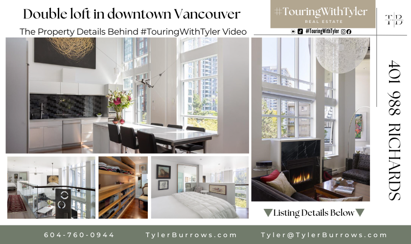 401 988 RICHARDS loft live work home tour, realtor real estate Vancouver home tourVancouver #TouringWithTyler