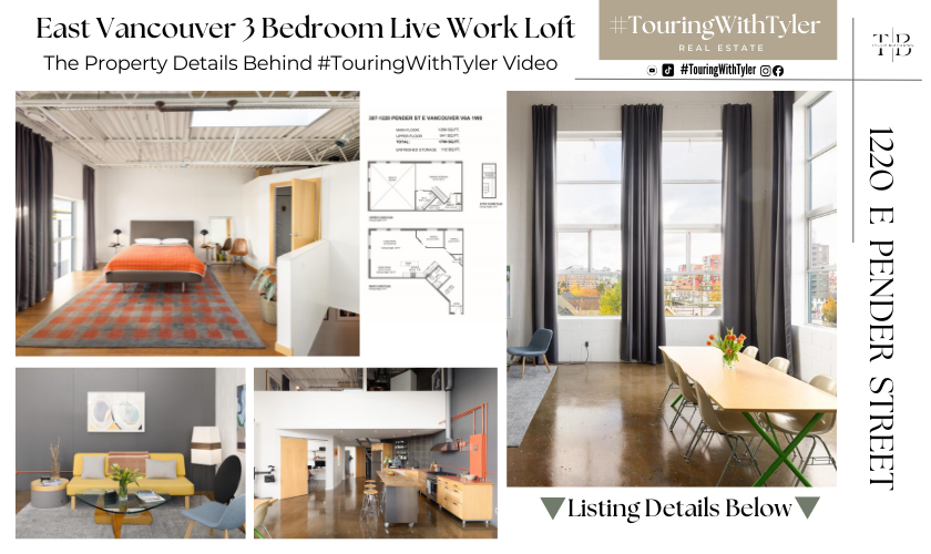 307 1220 E PENDER STREET loft live work home tour, realtor real estate Vancouver home tourVancouver #TouringWithTyler