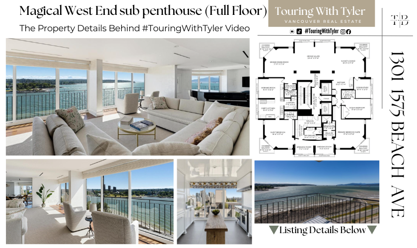 1301 1575 BEACH AVENUE West End penthouse Vancouver home tours